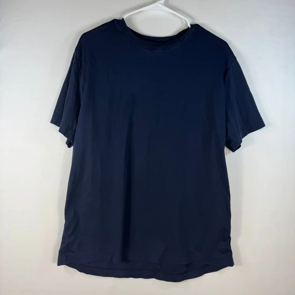 Banana Republic Luxe Touch Mens Navy Blue Cotton Crew Neck T-Shirt Large
